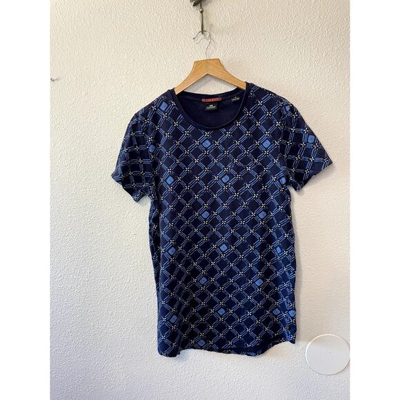 Scotch & Soda Womens Dark Blue Printed Short Sleeve Crew Neck Tee W/ Pocket Med - Picture 9 of 10